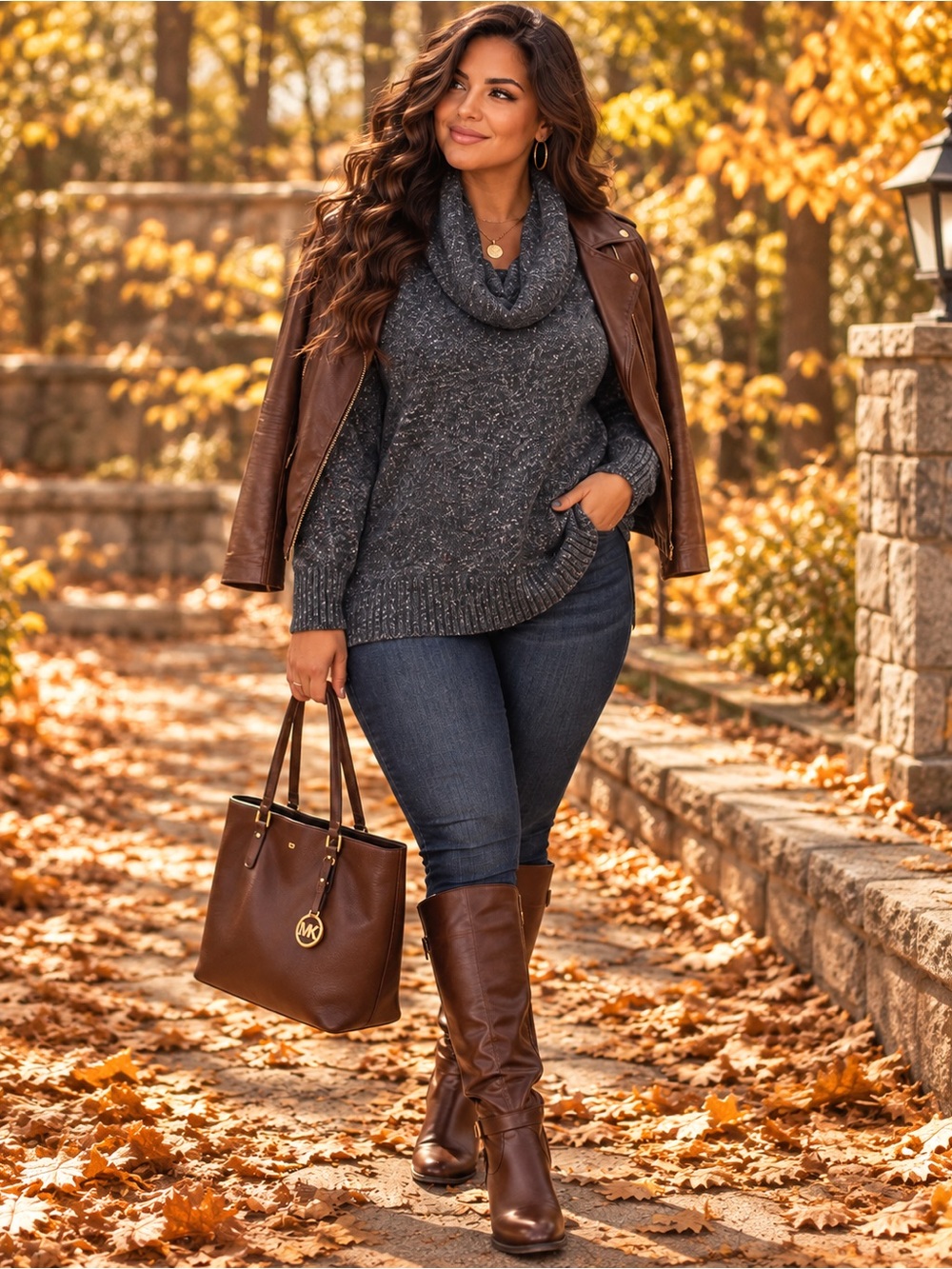 Addition Elle Plus Size X Knit Charcoal Confetti Cowl Neck Sweater | Fall | Cozy